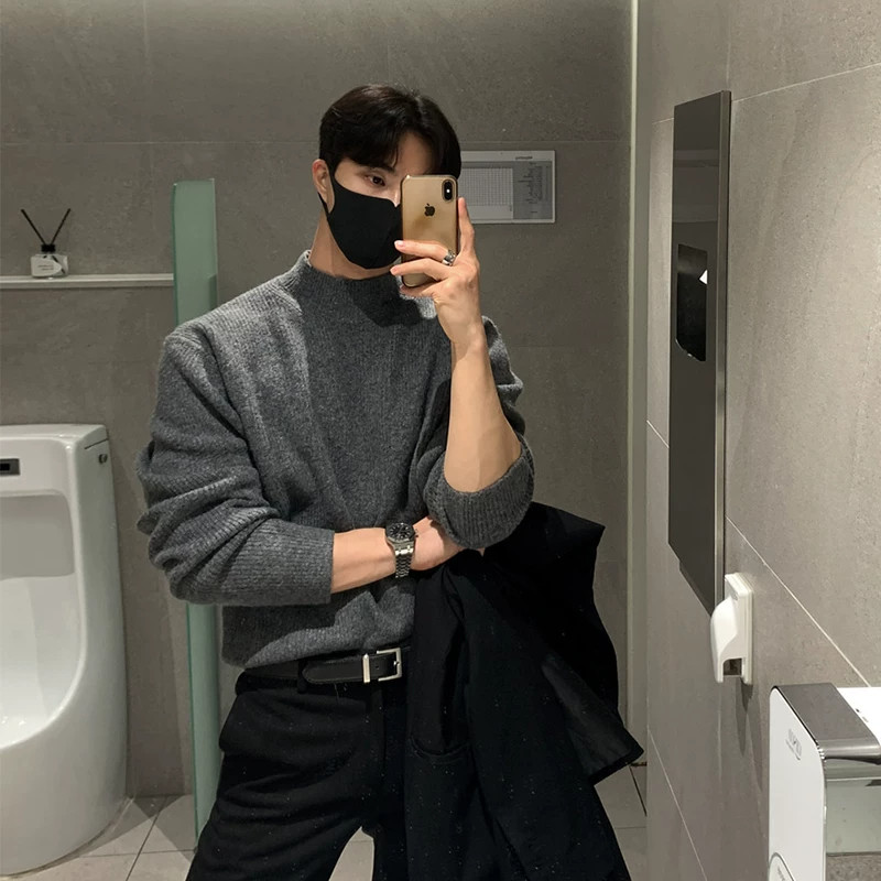 毛衣男针织毛衫潮牌帅气美式复古
