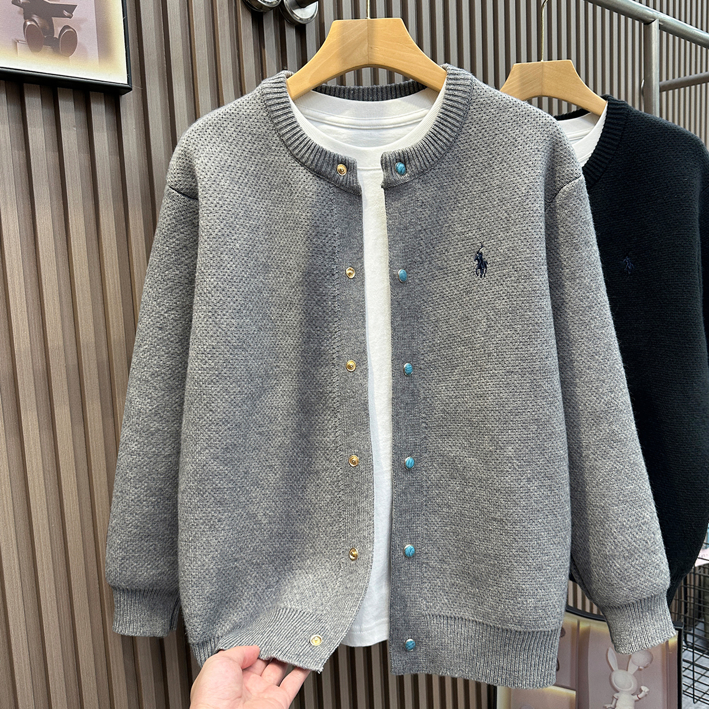 开衫毛衣外套男宽松美式复古帅气