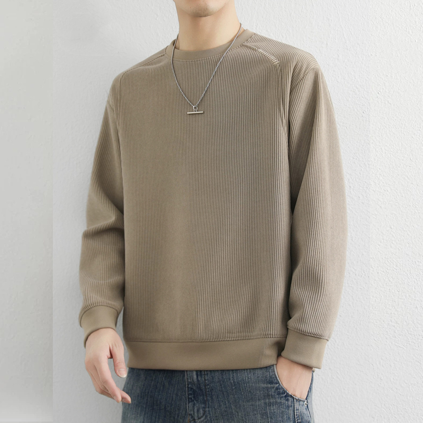 一体绒加绒厚毛衣男针织毛衫潮牌