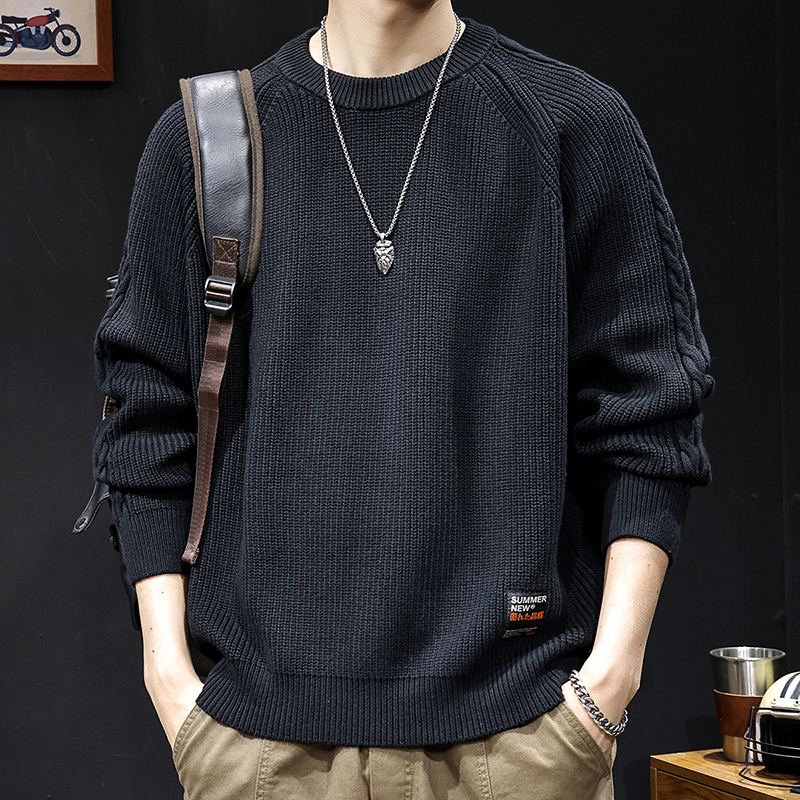 设计高级毛衣男潮流百搭美式复古