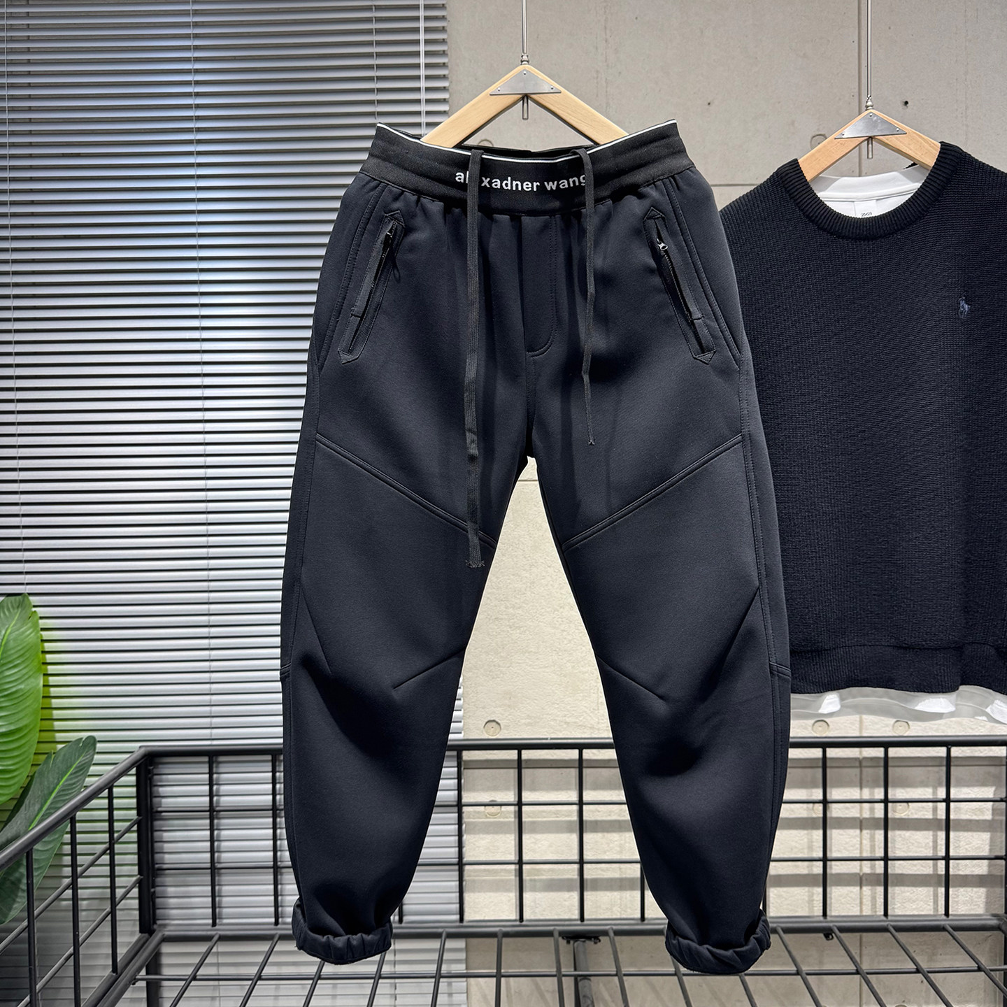 拼接设计款哈伦裤男宽松百搭运动裤高街痞帅松紧腰抽绳针织休闲裤,男装,卫裤,淘宝优惠券,粉丝福利购,淘宝优惠卷