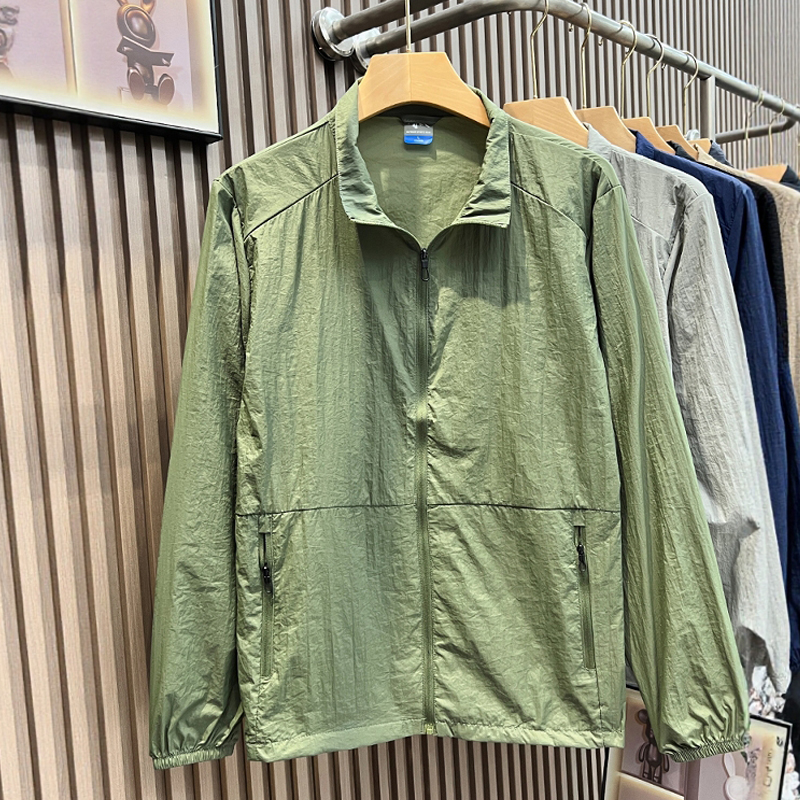 防晒衣男夏季薄款透气冰丝立领速干夹克休闲潮流皮肤衣防晒服外套