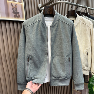 棒球服外套男士秋冬款2025新款潮流飞行员休闲毛呢夹克男青年秋装