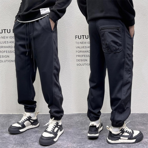 2025秋季男士裤子潮牌宽松拼接哈伦束脚裤简约百搭青年休闲运动裤 - 封面