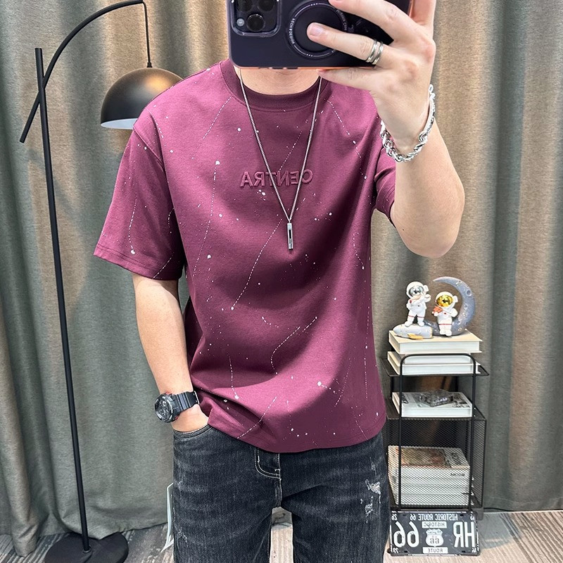 短袖t恤男2026夏季新款潮牌字母刺绣上衣休闲青年半袖男装体恤衫