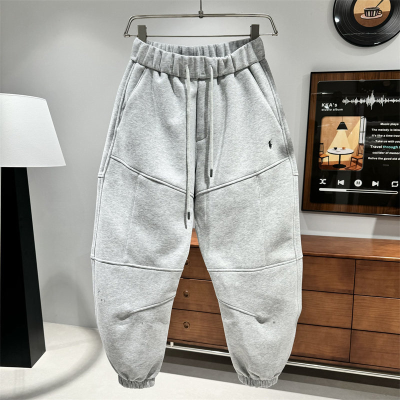 高端男士束脚卫裤2025年秋冬季新款宽松休闲运动裤男款痞帅弯刀裤