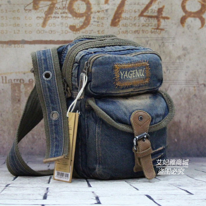 2022新款男包牛仔包帆布女包竖款斜挎单肩包韩版复古休闲商务包潮