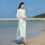 Cải tiến văn học và nghệ thuật Hanfu sườn xám váy Dịch vụ trà Zen quốc gia Trung Quốc phong cách Hán yếu tố Tang phù hợp với quần áo retro - váy đầm váy dài