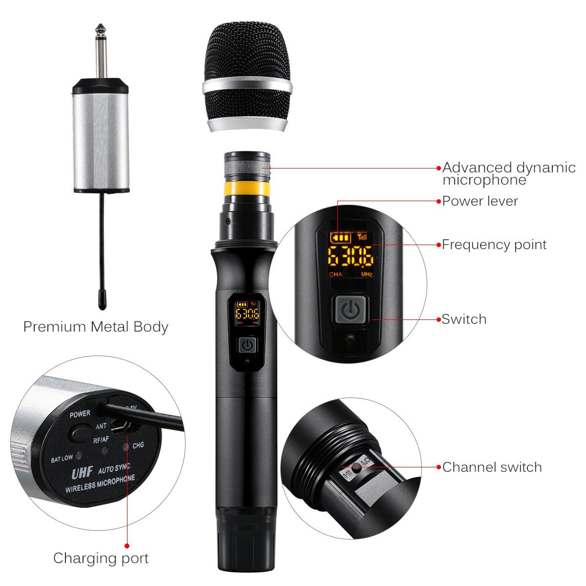 UHF Handheld Wireless Microphone with Mini Portable Receiverin the Audio appliances , Microphone/Microphone  category - from Buy2taobao.com to provide professional Taobao agent buy service