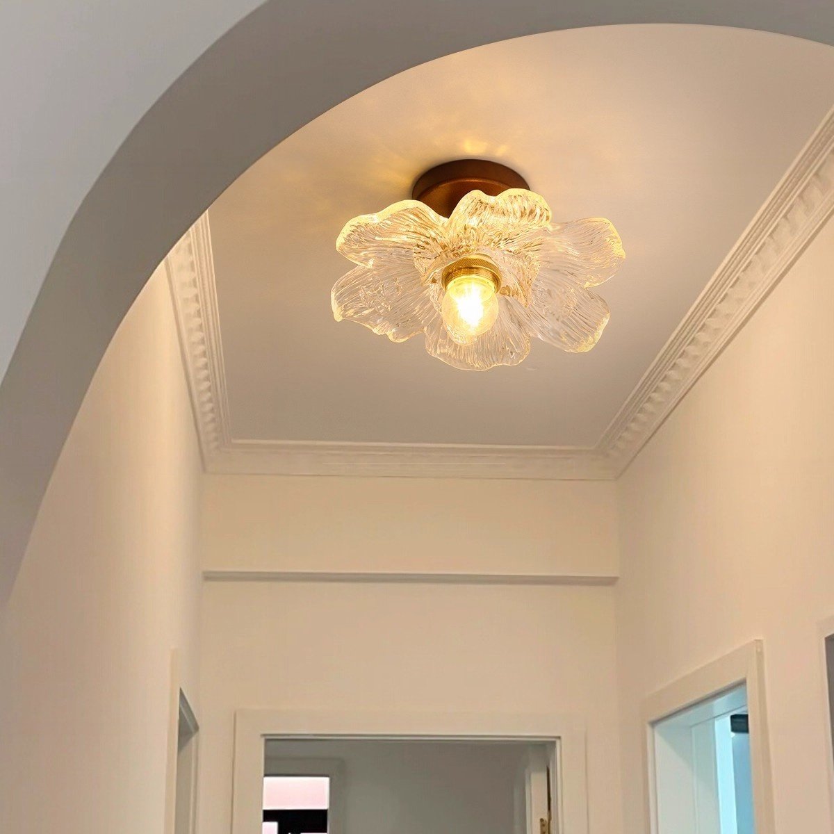 法式复古花瓣过道灯中古走廊阳台楼梯衣帽间入户玄关吸顶灯高级感,家装灯饰光源,床头/玄关/吧台/过道吊灯,淘宝优惠券,粉丝福利购,淘宝优惠卷