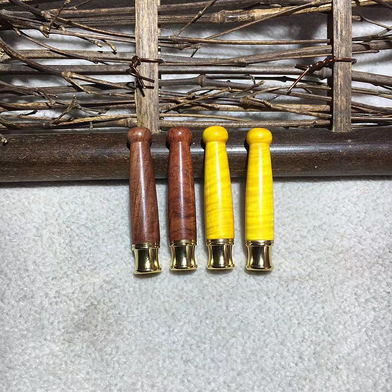 大叶金丝楠水波短圆嘴烟嘴过滤器循环型可清洗粗中细三用款烟具