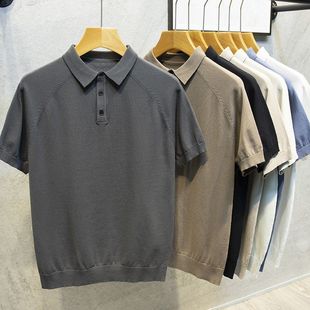夏季 polo衫 新款 插肩男士 百搭透气t恤休闲上衣 短袖 翻领潮流针织衫