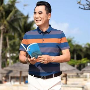 T恤中老年人薄款 爸爸夏装 短袖 上衣 半袖 夏季 中年男士 休闲POLO衫