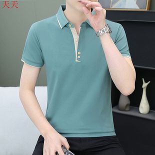时尚 上衣服 新款 T恤衫 2025夏季 短袖 翻领半截袖 Polo男士 男装