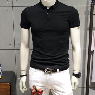 2025夏季 纯色百搭学院风短袖 男装 新品 T恤男潮 POLO衫 ins翻领短袖