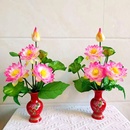 假花供佛花佛堂 仿真荷花莲花供佛用品 观音佛前花摆件寺庙供奉花