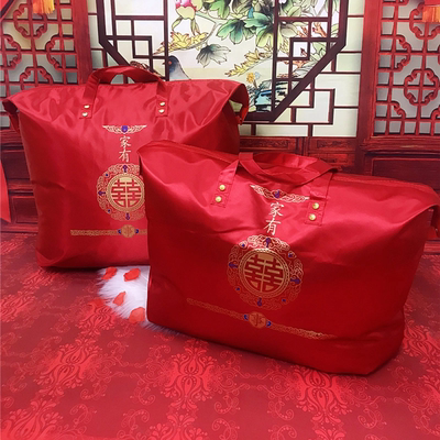 锦缎牛津布烫金印刷结婚被子袋