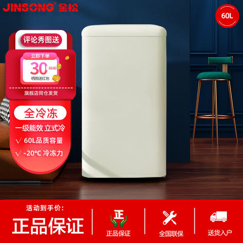 金松复古单门冷冻小冰箱母婴
