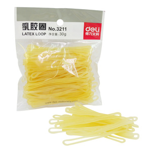 得力3211天然乳胶圈 30g袋装优质透明橡胶圈 韧性好拉力强橡皮筋