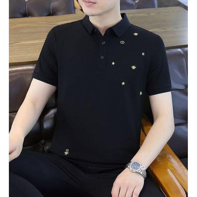 夏季男生短袖蜜蜂刺绣polo衫
