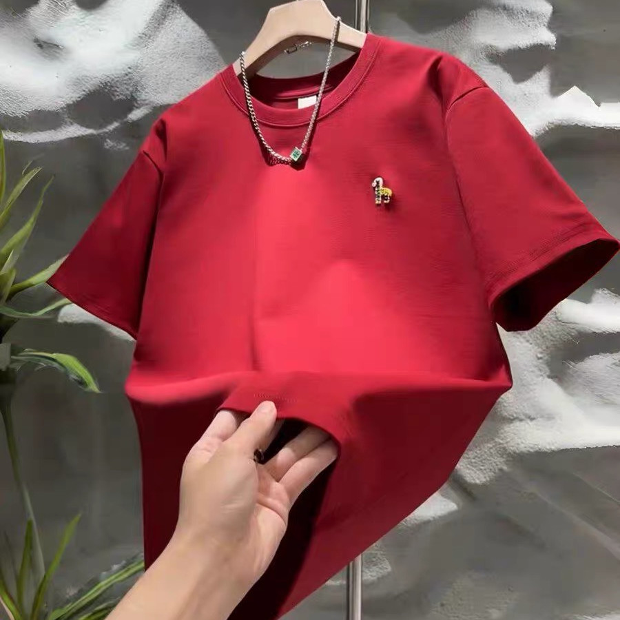 高质量刺绣短袖男士夏季运动休闲百搭帅气半袖潮流T恤高级感