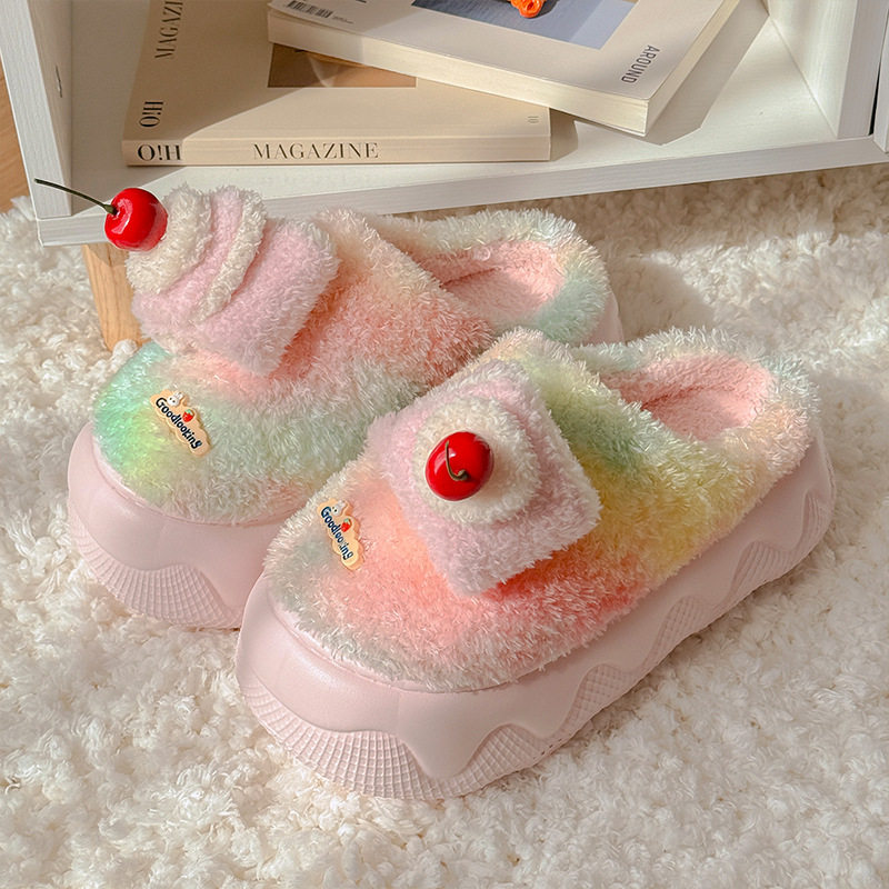 南波万卡通七彩小蛋糕棉拖鞋女居家室内防滑保暖毛毛绒棉拖鞋批发,女鞋,棉鞋,淘宝优惠券,粉丝福利购,淘宝优惠卷