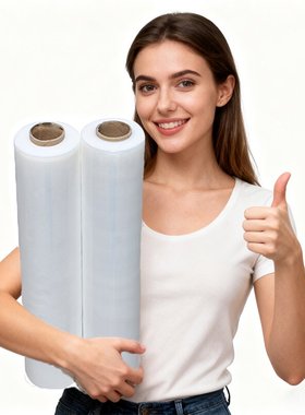 韵裕缠绕膜宽50cmpe膜包装膜pe拉伸膜工业保鲜膜打包膜5.3kg包邮