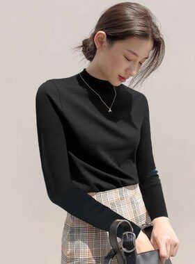 半高领内搭针织打底衫