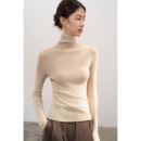 高领紧身软糯羊毛打底衫女2025秋冬新款内搭针织衫薄款堆堆领毛衣