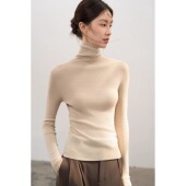 高领紧身软糯羊毛打底衫 堆堆领毛衣 薄款 女2025秋冬新款 内搭针织衫