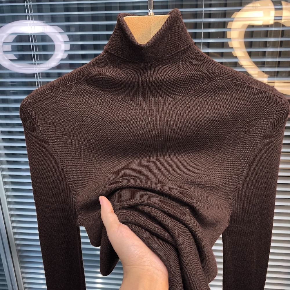 羊毛高领内搭高弹针织毛衣