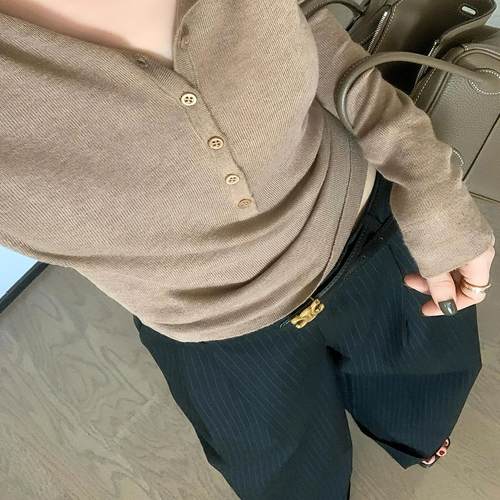 气早秋2024新款简约软糯打底衫