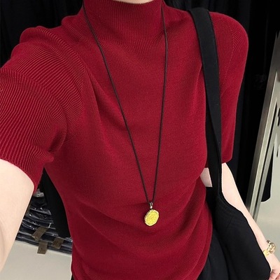 打底衫五分袖修身薄款