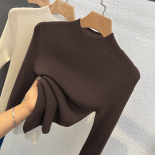 中领修身 女羊毛针织衫 气质通勤毛衣 半高领内搭打底衫 2025秋冬新款