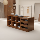 服装 店中岛柜收银台柜台带玻璃摆件饰品陈列柜流水台双面格展示台