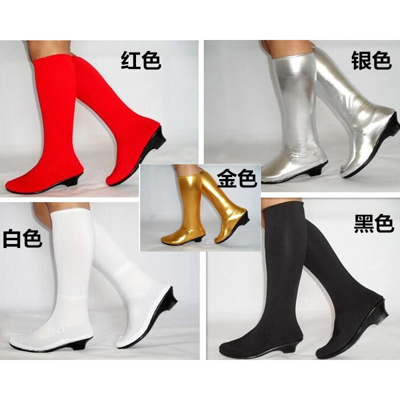 少数民族蒙古族舞蹈鞋藏族舞鞋女式舞蹈舞台演出鞋弹力高筒靴子