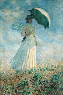 高清撑阳伞的女人装饰画莫奈油画人物名画电子jpg格式tif图片素材