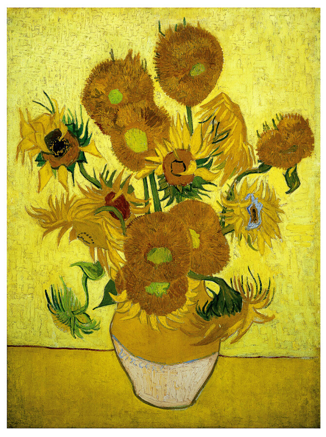 高清向日葵油画梵高装饰画名人名画艺术电子版jpg格式tif图片素材