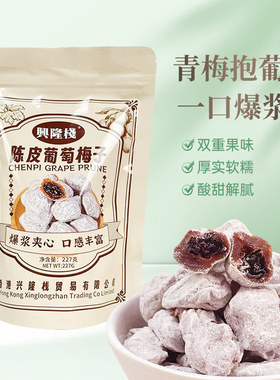 兴隆栈陈皮葡萄梅子227g袋装酸甜果脯蜜饯老人小孩解馋开胃零食yy