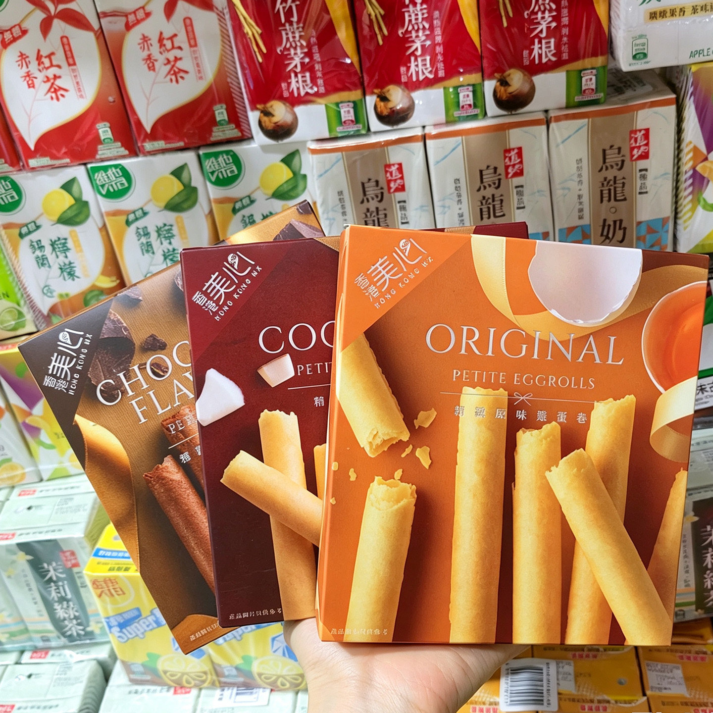 美心纸盒装蛋卷精致椰香朱古力原味三种口味任选6条装香酥零食品