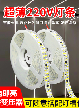 线形灯220v裸板灯带家用免驱动led灯条自粘贴片超薄灯高压软灯带
