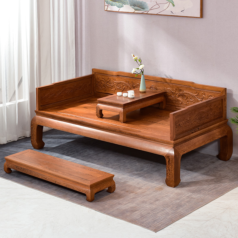 罗汉床红木家具宋韵榫卯结构