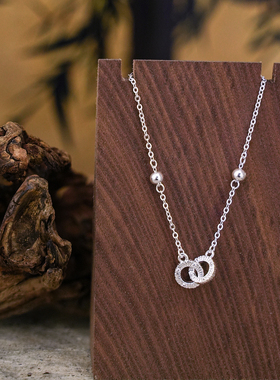 足银999莫比乌斯环双环手链轻奢