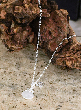 足银999玉髓吊坠福袋项链女锁骨