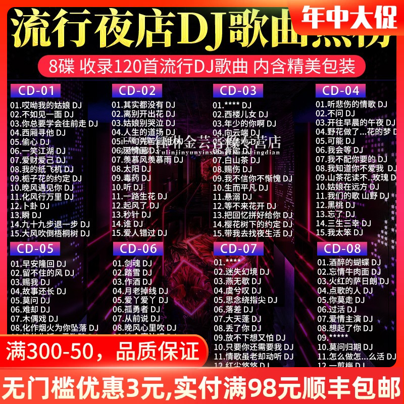 2024汽车载cd碟片dj重低音劲爆歌曲正版光碟流行无损高音质cd光盘-封面