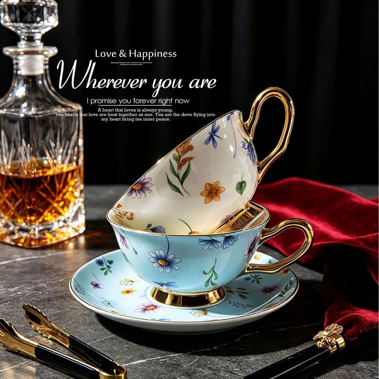 梦游仙境骨瓷下午茶杯茶壶套装精致欧式陶瓷咖啡杯水杯子高档礼物
