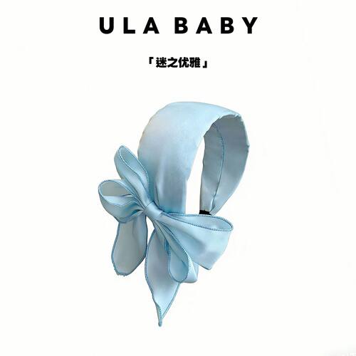 【喜儿ula】3-7-22「迷之优雅」气质港风宽版蝴蝶结纯色气质发箍