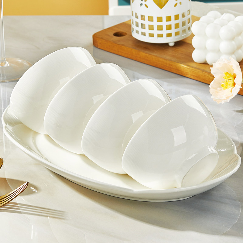 纯白简约陶瓷餐具家用加厚饭碗