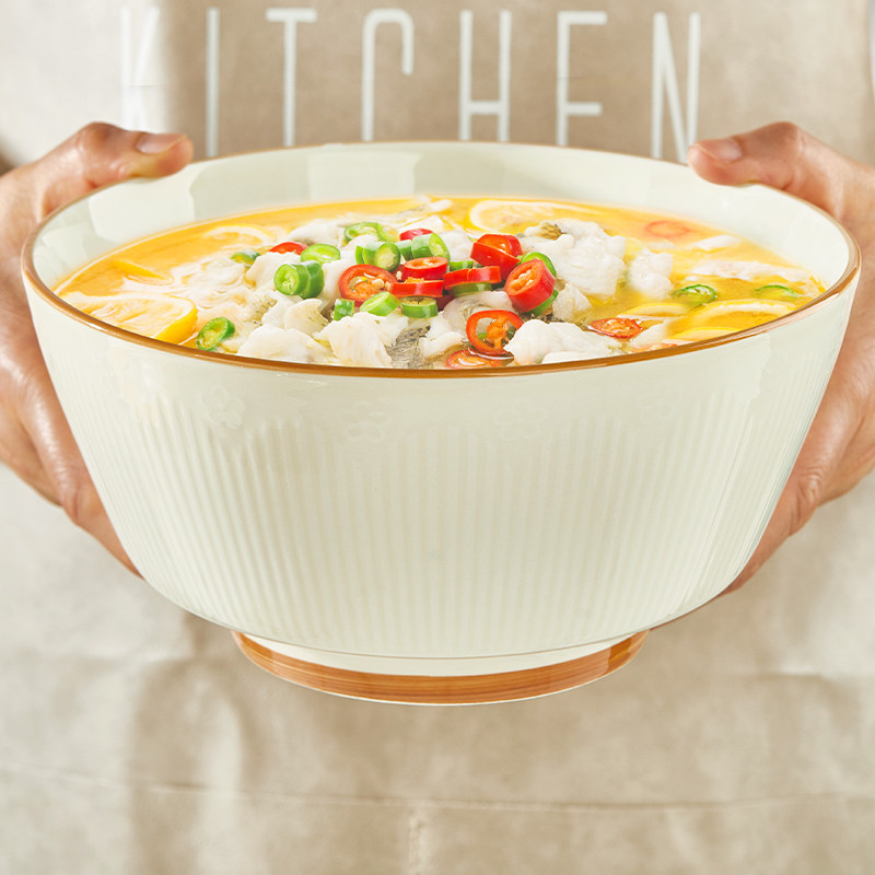 陶瓷大汤碗2025新款家用奶油风餐具加厚防烫酸菜鱼水煮肉片大号盆,餐饮具,碗,淘宝优惠券,粉丝福利购,淘宝优惠卷