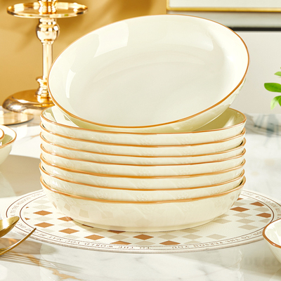 嘉兰瓷秀源陶瓷加厚陶瓷菜盘